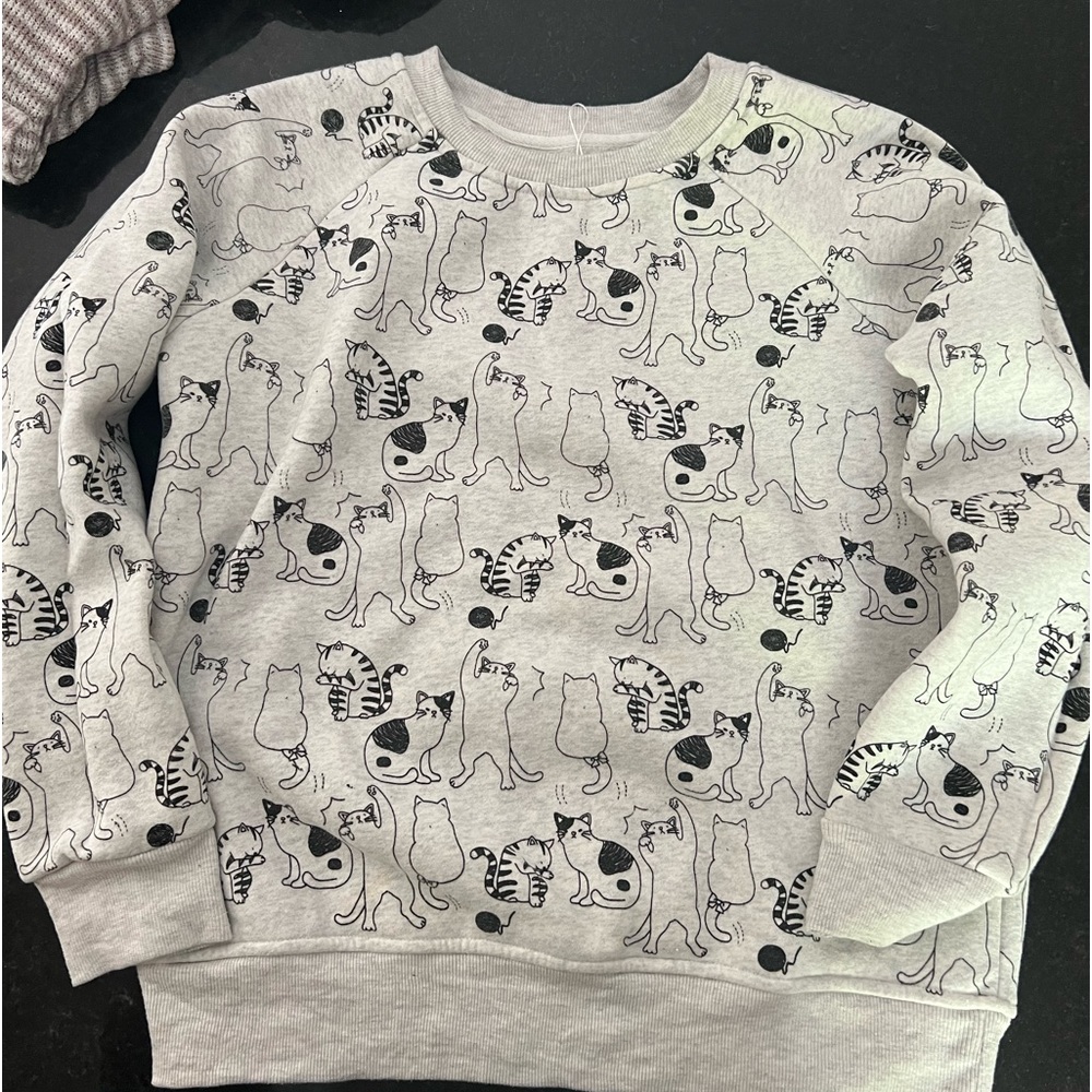 Super cute cat sweat shirt.